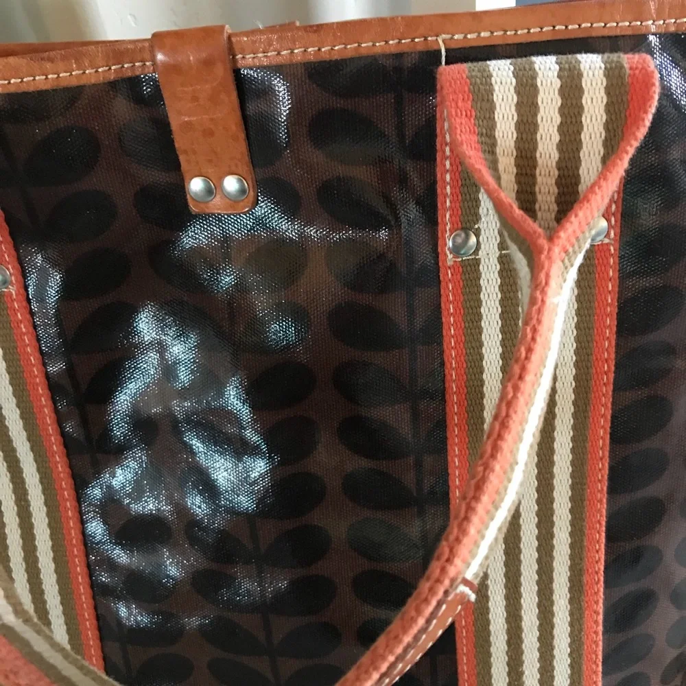 Orla Kiely Brown and Orange Tote Bag - Picture 6 of 7